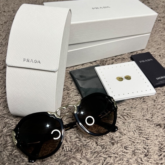 PRADA SUNGLASSES WOMEN'S BUTTERFLY STYLE HAVANA W/ BROWN GRADIENT LENS PR09TS-2A - Picture 3 of 16